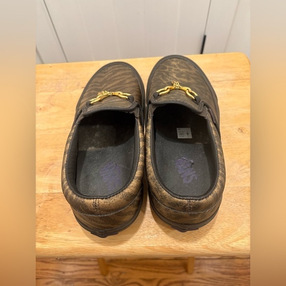 Vans Vault X Needles slip On Animal Print Gold Hardware Size 8M/10W